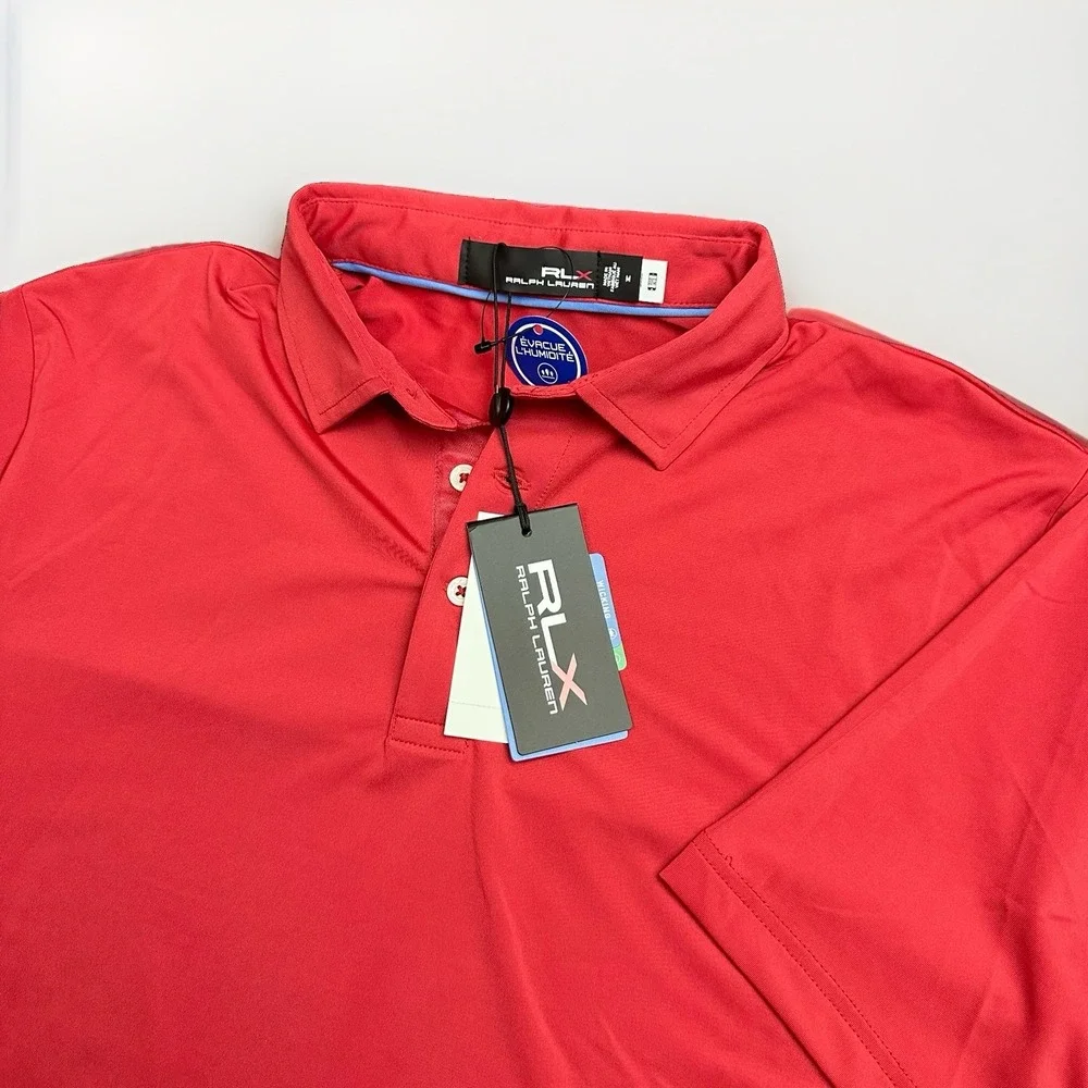NWT Ralph Lauren RLX Golf Performance Polo Shirt Spring Red Mens M Wicking 5/15